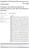 Cover page: Searching for who benefits most and least: An analysis of moderators of the TRUE Dads fatherhood intervention.