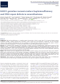 Cover page: BARD1 germline variants induce haploinsufficiency and DNA repair defects in neuroblastoma.