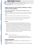 Cover page: Stability of Genetic and Environmental Contributions to Anxiety Symptoms in Older Adulthood