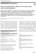 Cover page: Increases in regional brain volume across two native South American male populations.