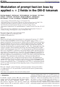 Cover page: Modulation of prompt fast-ion loss by applied n?=?2 fields in the DIII-D tokamak