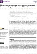 Cover page: Living Alone, Physical Health, and Mortality in Breast Cancer Survivors: A Prospective Observational Cohort Study