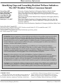 Cover page: Identifying Gaps and Launching Resident Wellness Initiatives: The 2017 Resident Wellness Consensus Summit