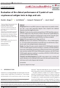 Cover page: Evaluation of the clinical performance of 2 point-of-care cryptococcal antigen tests in dogs and cats.