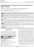 Cover page: Relationship between Polygenic Risk Score and the Hypnotics in Bipolar I Disorder.