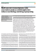 Cover page: Multi-ancestry transcriptome-wide association analyses yield insights into tobacco use biology and drug repurposing