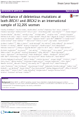 Cover page: Inheritance of deleterious mutations at both BRCA1 and BRCA2 in an international sample of 32,295 women.