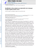 Cover page: Identification of ten variants associated with risk of estrogen-receptor-negative breast cancer