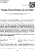 Cover page: Maximizing Training and Mentorship in Sex as a Biological Variable Research Across Different Brain-Body Disorders.