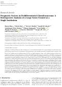 Cover page: Prognostic Factors in Dedifferentiated Chondrosarcoma: A Retrospective Analysis of a Large Series Treated at a Single Institution