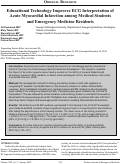 Cover page: Educational Technology Improves ECG Interpretation of Acute Myocardial Infarction among Medical Students and Emergency Medicine Residents