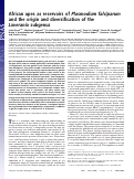 Cover page: African apes as reservoirs of Plasmodium falciparum and the origin and diversification of the Laverania subgenus