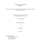 Cover page: Physical and Chemical Factors Influencing the Transport and Fate of Microorganisms in Soils With Preferential Flow