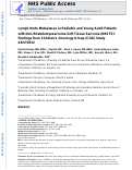 Cover page: Lymph node metastases in paediatric and young adult patients with non-rhabdomyosarcoma soft tissue sarcoma (NRSTS): Findings from Childrens Oncology Group (COG) study ARST0332.