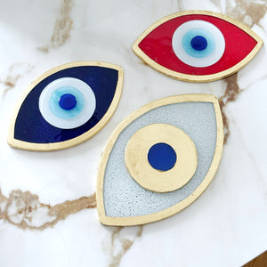 Handmade Evil Eye Beads, Blue Red Evil Eye, Evil Eye Table Decor