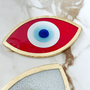 Handmade Evil Eye Beads, Blue Red Evil Eye, Evil Eye Table Decor