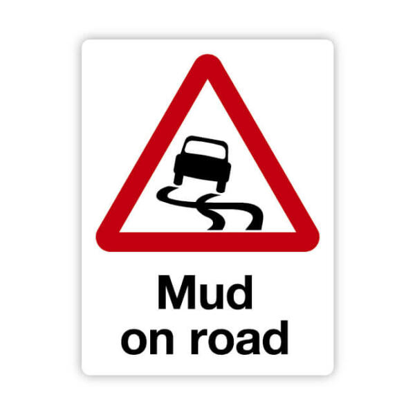 Mud on road sign