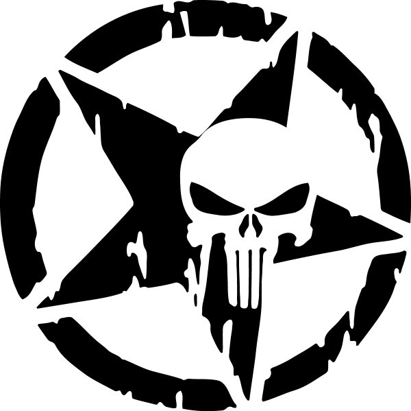 PUNISHER STAR DECAL / STICKER 113