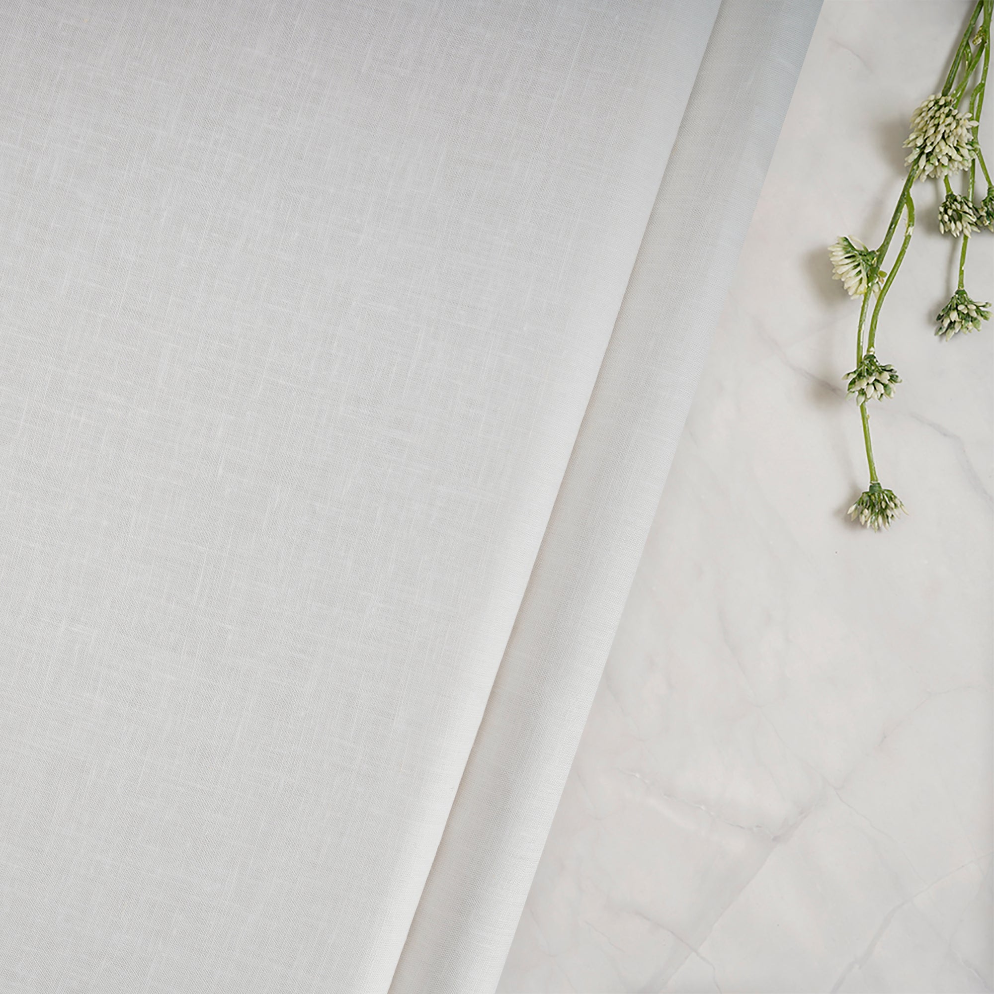 White Color Plain Excel Linen Fabric