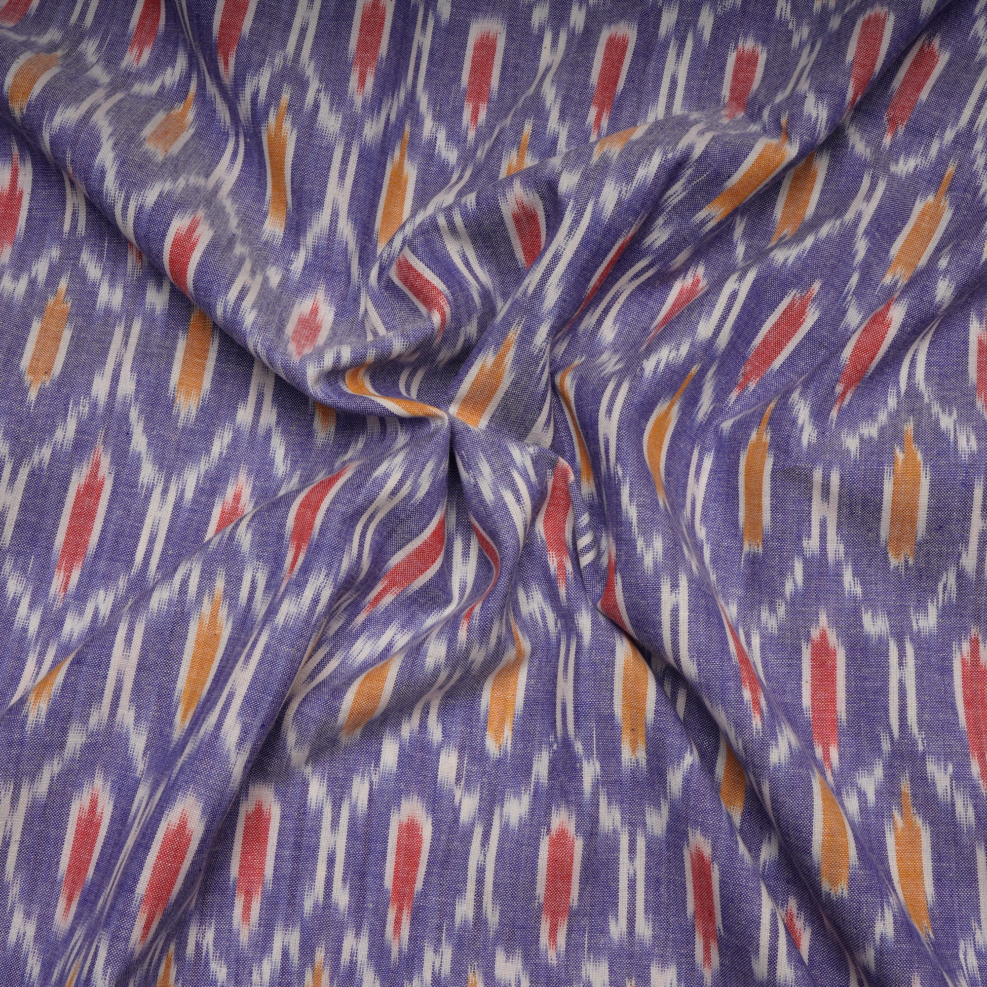 Multi Color 2/60 Washed Woven Ikat Cotton Fabric