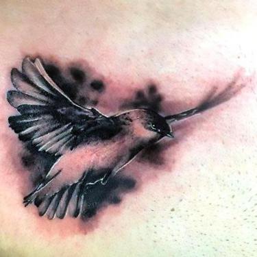 Black and Gray Swallow Tattoo