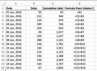 Calculate A Running Total Of A Column Of Cells In Excel Learn Microsoft Excel Five Minute Lessons