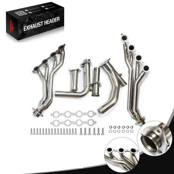 Exhaust Header for 2007-2014 Chevy GMC Sierra 1500/2500/3500 4.8L 5.3L 6.0L 6.2L 2WD Flashark