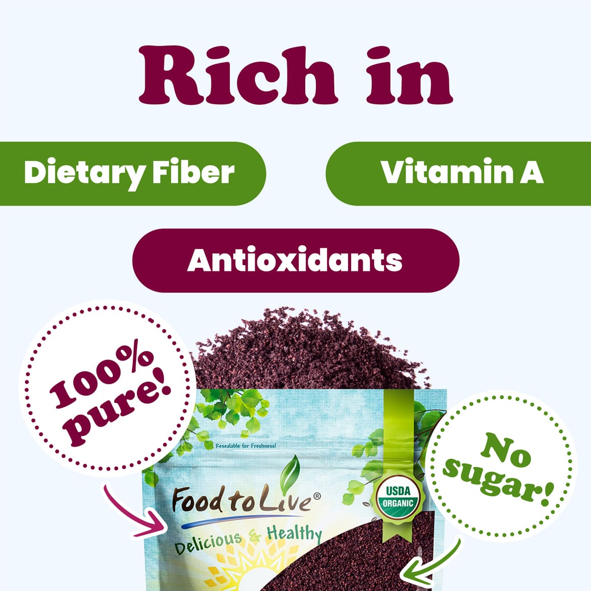 Organic Acai Berry Powder info2