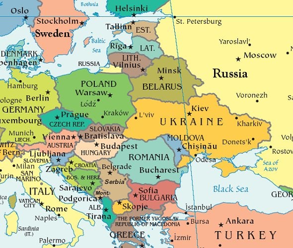 Eastern European Map Of Countries - Map of world