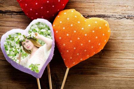 Photo Frame Heart Cotton