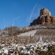 En janvier 2024 la roche de Solutré était touchée par un épisode de neige.