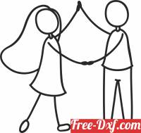 download Stick figure couple free ready for cut