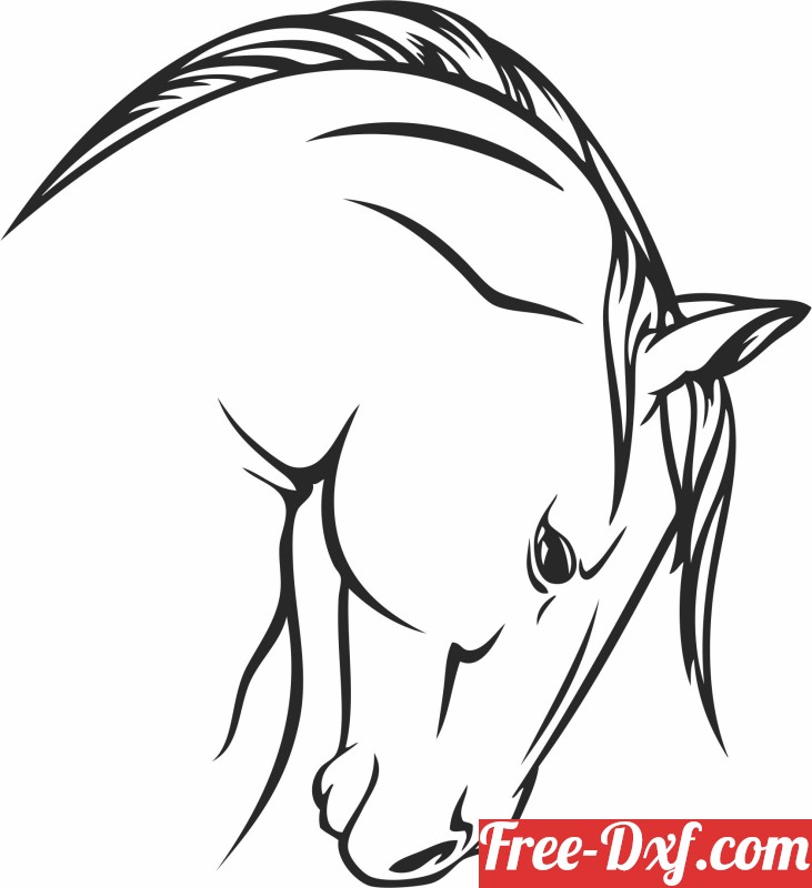 Download Horse head clipart LLMxR High quality free Dxf files, Sv