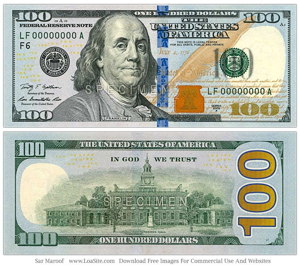 Printable Front And Back Of Dollar Bill