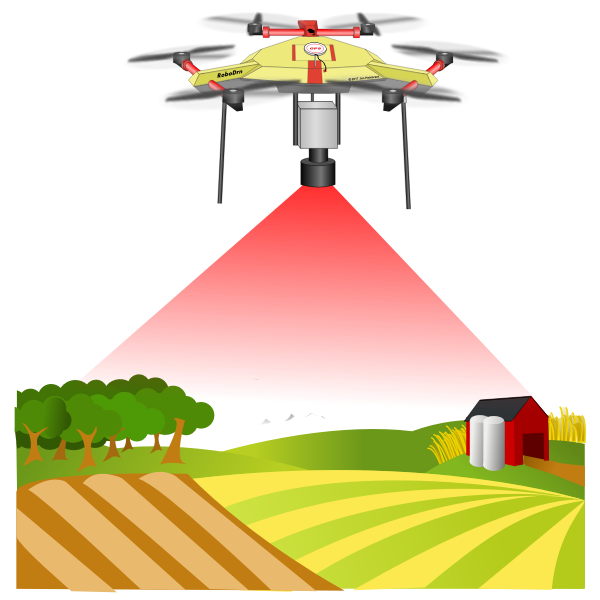 Drone above farm