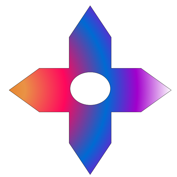 Colorful Cross Arrow Shape