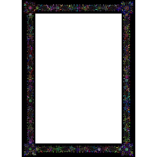 Vintage Floral Border Frame Polyprismatic