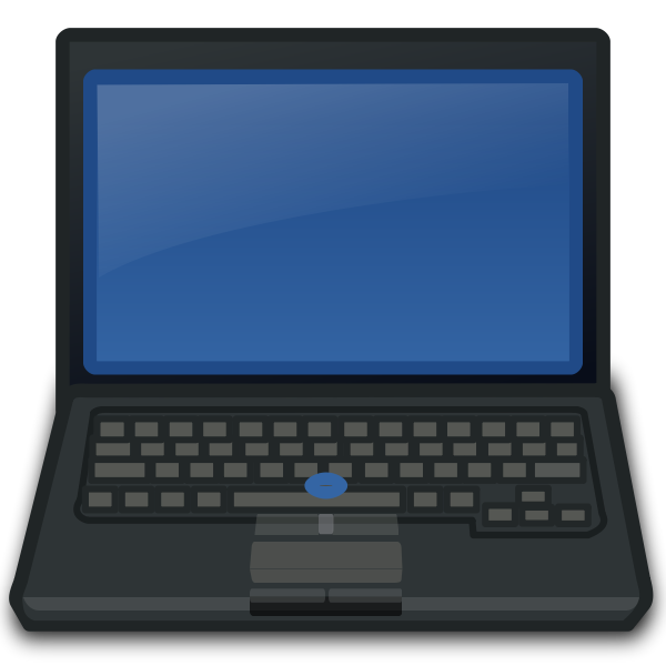 Vector image of front view of laptop