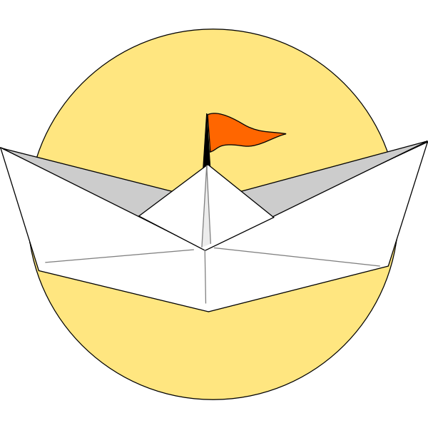 Origami ship vector graphics