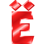 Effect Letters Alphabet red: Ã‹