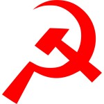 Communism sign of thin hammer and sickle vector image