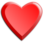 Vector image of thick red heart icon