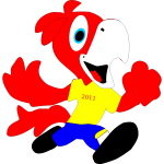 Vector graphics of happy comic bird