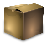 Vector image of used brown cardboard box