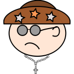 Vector image of cartoon character man with cross necklace