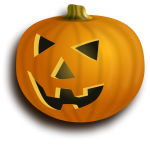 Orange pumpkin lantern with shadow vector image