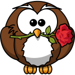 Owl with rose