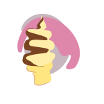 Chocolate ice cream in cone vector image