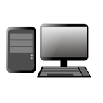 Computer CPU and monitor vector image