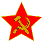 Hammer and sickle in red star vector clip art